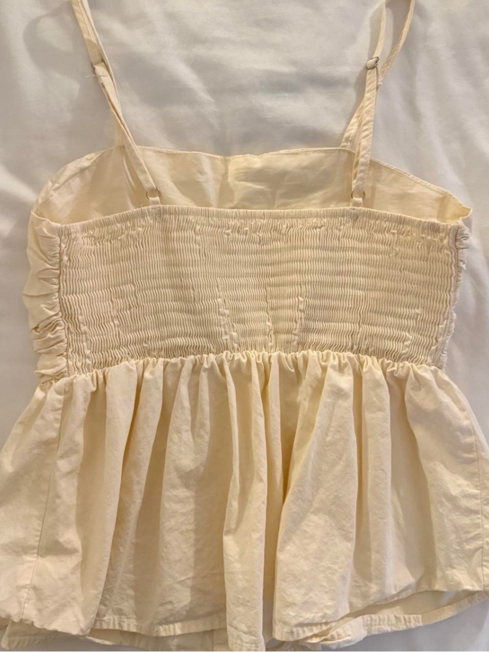 Cream Ruffled Camisole Tank Top - Picture 2 of 2